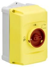 ABB Stotz-Kontakt IB132-Y, insulating housing red/yellow EMERGENCY STOP, IP65, 3-way lockable, 1SAM201911R1011