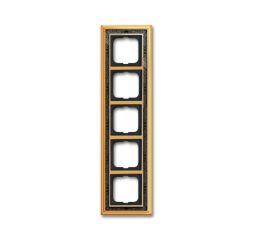 Busch-Jaeger 1725-833 cover frame, 5-way frame polished brass decor anthracite