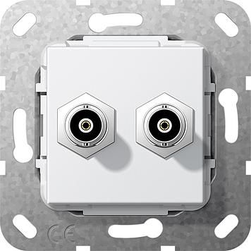 Gira 563003 BNC 2-way crimp connection insert pure white