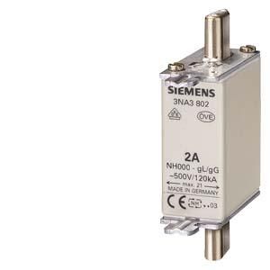 Siemens 3NA3804 NH fuse link with front indicator size 000 4A