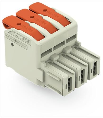 Wago 832-1103/323-000 100% mismating protected light grey 1 conductor female connector
