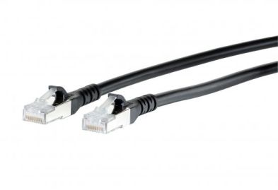 METZ CONNECT ISO/IEC 10G AWG26 2xRJ45 black 1.5m patch cable Cat6A, 1308451500-E