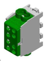 Pollmann 2080143 HLAK35-1/2M2gr green stackable main line branch terminal