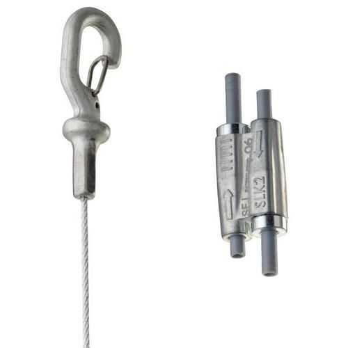Erico Caddy 196705 SLK3L10 D: 3mm, L: 10m, hook steel cable system