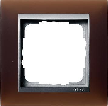 Gira 021159 1-gang cover frame for colour Alu Gira Event Opaque Dark Brown