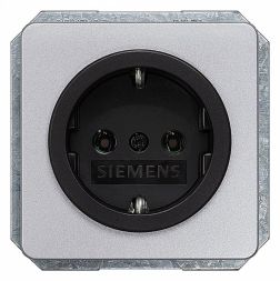 Siemens 5UH1063 DELTA profile silver 65x65mm black cover plate