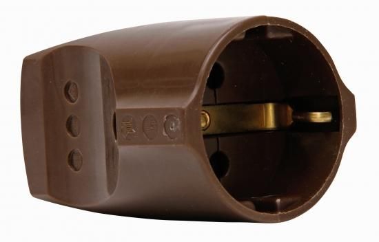 Kopp 183206004 16A 250V IP20 brown SCHUKO shell coupling