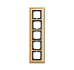 Busch-Jaeger 1725-836 cover frame, 5-way frame polished brass decor ivory white