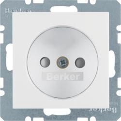 Berker 6167038989 Socket without protective contact polar white, glossy Berker S.1/B.3/B.7