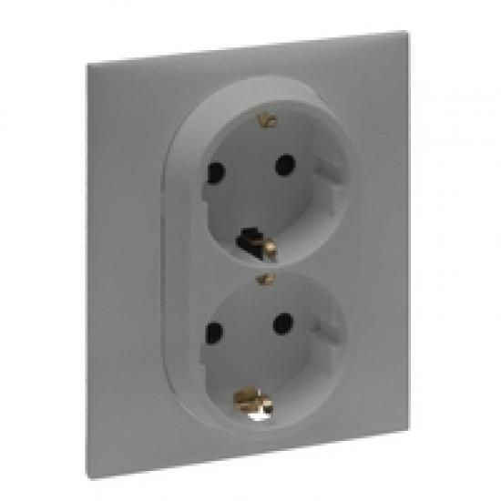 Legrand 864364 socket SCHUKO Niloe Step 1-way aluminum, (aluminum)