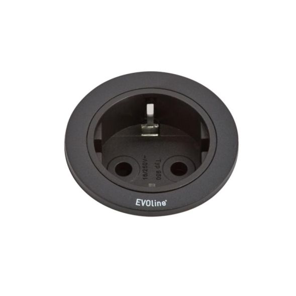 EVOline ONE1-R.20 ONE socket black-ring black, Black