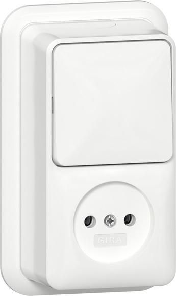 Gira 447611 combi outlet without switch K/P AP RW socket