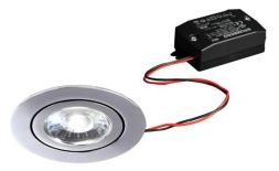 Brumberg 38421023 230V AC 6W 3000K chrome LED recessed ceiling spotlight