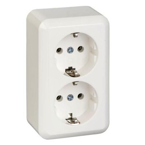 ELSO 395404 surface-mounted socket 2-way 16A CONTURA pure white