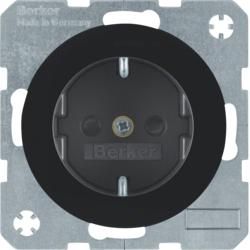 Berker 41232045 SCHUKO socket black, glossy Berker R.1/R.3
