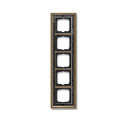 Busch-Jaeger 1725-843 cover frame, 5-way frame antique brass decor anthracite