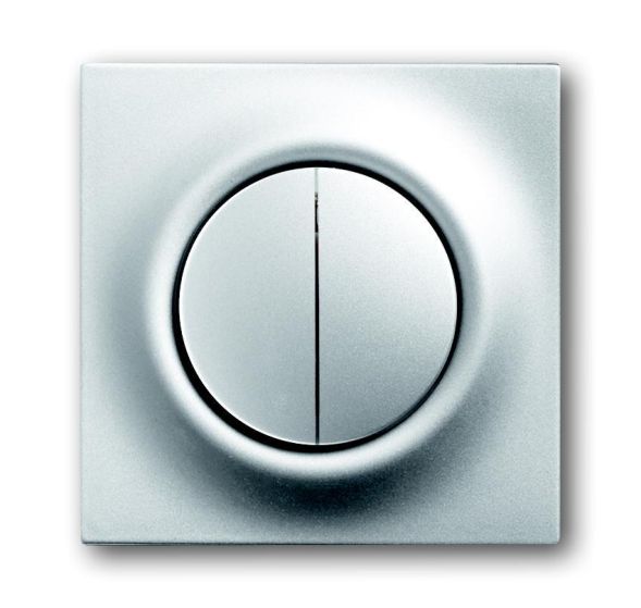 Busch-Jaeger 1785-783 central plate, with operating button and glow lamp aluminum silver