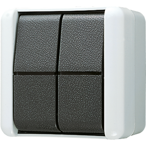 Jung 809W rocker switch, double changeover, 10 AX 250 V ~, IP 44, WG 800