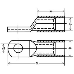 HAUPA 290876 tubular cable lug 120qmm M14 multi-wire