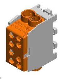 Pollmann 2080144 HLAK35-1/2M2br brown stackable main line branch terminal