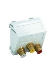 OBO Bettermann MTS-12R L SWGR1 3x socket with solder 45x45 multimedia carrier audio / video, 6105177