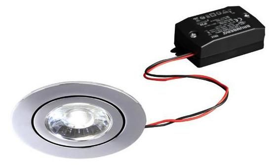 Brumberg 38421024 230V AC 6W 4000K chrome LED recessed ceiling spotlight