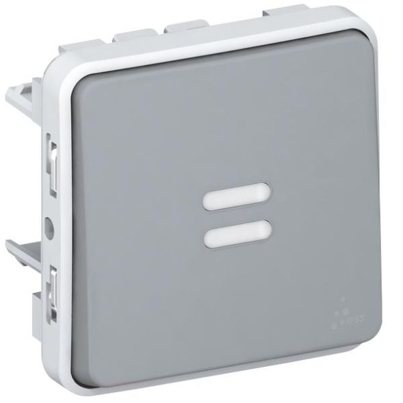 Legrand 069542 rocker switch illuminated 1-pole damper Modular Plex, (grey)