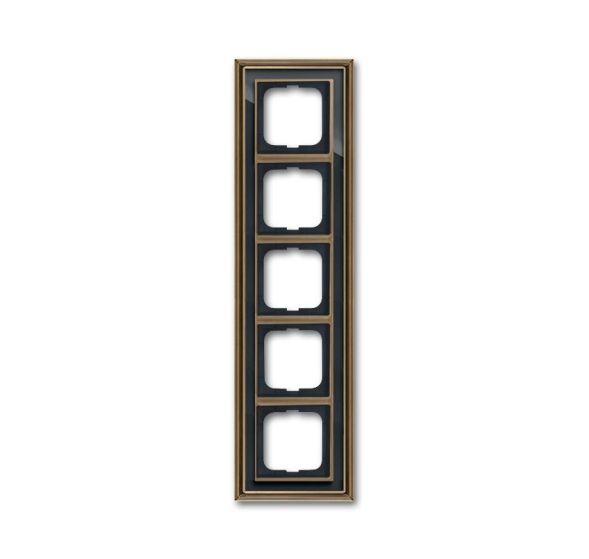 Busch-Jaeger 1725-845 cover frame, 5-way frame brass antique anthracite
