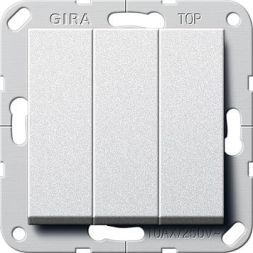 Gira 283026 rocker switch on/off 3-way system 55 color aluminum