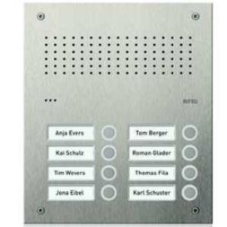 Ritto RGE1812125 Acero pur stainless steel door station audio, 8 WE, stainless steel