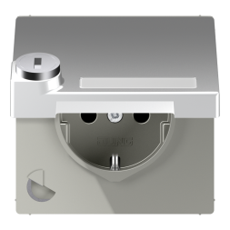 Jung AL1520NAKLSL SCHUKO socket, 16 A 250 V ~, with label field, integrated increased contact protection, SAFETY+, hinged lid, with safety lock, thermoplastic lac