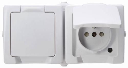 Kopp 137102006 NAUTIC 2-way IP44 color arctic white surface-mounted housing