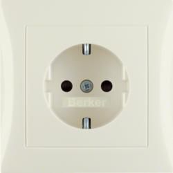Berker 47228982 SCHUKO socket with cover plate white, glossy Berker S.1