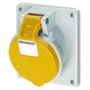 Mennekes 1733 panel mount socket TwinCONTACT 32A 3-pole 4h 110V IP44