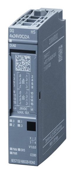 Siemens 6ES7132-6BD20-0DA0 ET 200SP DQ 4x24VDC/2A High Speed Output Module
