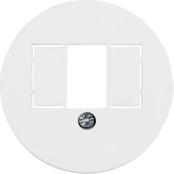 Berker 1040 central piece with TAE cut-out polar white, glossy 1930/Glass/Palazzo