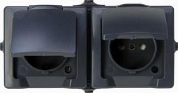 Kopp 137115006 NAUTIC MSK-2-way horizontal anthracite socket