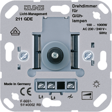Jung 211GDE rotary dimmer, 100 ... 1000 W