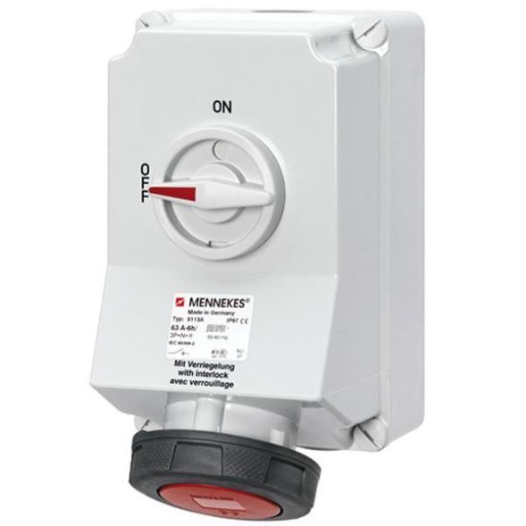 Mennekes 5113AC DUO 63A 5-pole 6h 400V IP67 HW/VN wall socket