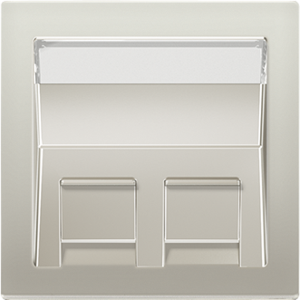 Jung ES569-30BFPL-L cover for mounting adapter 30° 2-way, with label field, thermoplastic painted, LS series, stainless steel