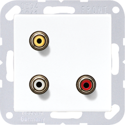 Jung MAA1031WW Multimedia connection system Cinch Audio / Composite Video, AS/A series, alpine white