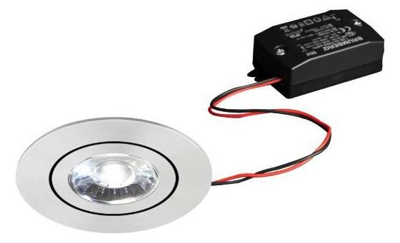 Brumberg 38421253 230V AC 6W 3000K alu matt LED recessed ceiling spotlight