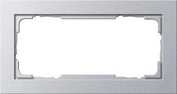 Gira 100225 2-way cover frame without center bar Gira E2 color aluminum
