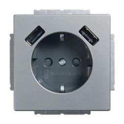 Busch-Jaeger 2CKA002011A6283 20 EUCB2USB-866 2x USB double socket SCHUKO