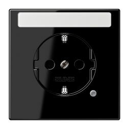 Jung LS1520NAKOSW SCHUKO socket, 16 A 250 V ~, without claws, with function display, with label field, integrated increased contact protection, SAFETY+, Duroplast, series