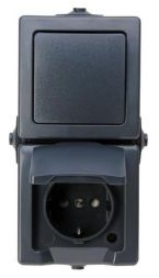 Kopp 138515009 NAUTIC 49mm vertical anthracite on/off switch