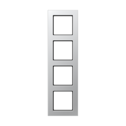 Jung A5584BFAL frame 4-way, vertical and horizontal mounting, thermoplastic painted, A 550, aluminium