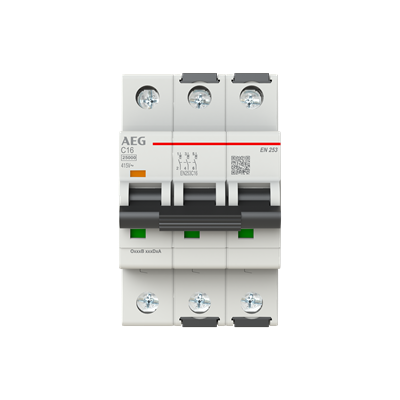 Busch-Jaeger 2CDS383088R0164 EN253C16 C 25kA 16A 3P circuit breaker