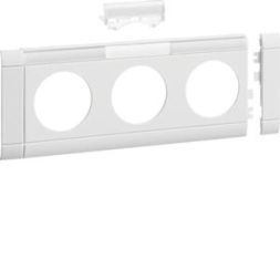 TEHALIT GB080319010 modular panel 3-way plug described. 80mm pure white