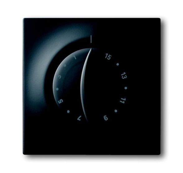 Busch-Jaeger 1770-775 central plate, with rotary handle, with print black matt